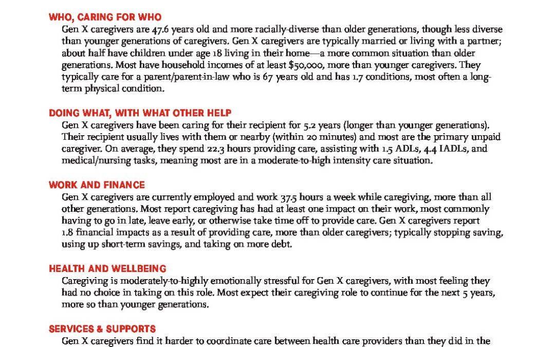 Typical Gen X Caregiver PDF Handout
