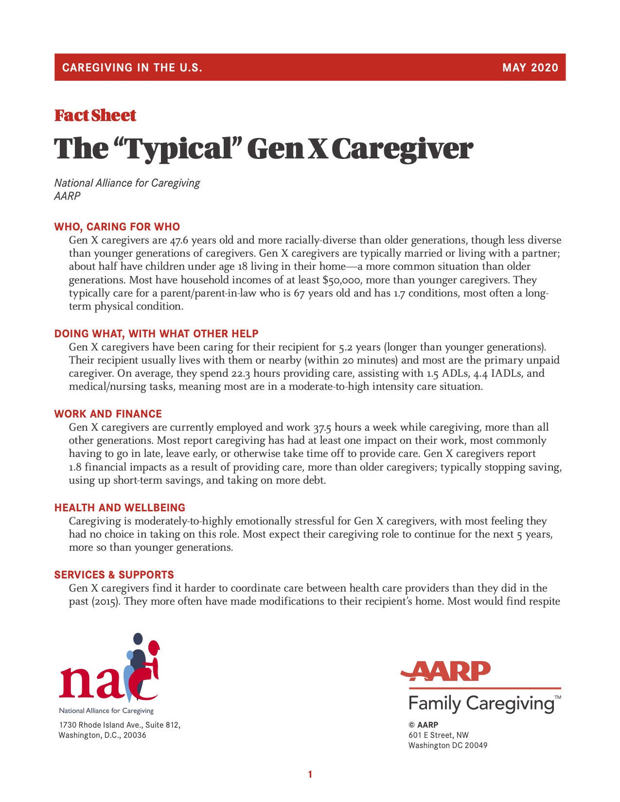 Full Report Caregiving in the United States 2020 Cover Photo