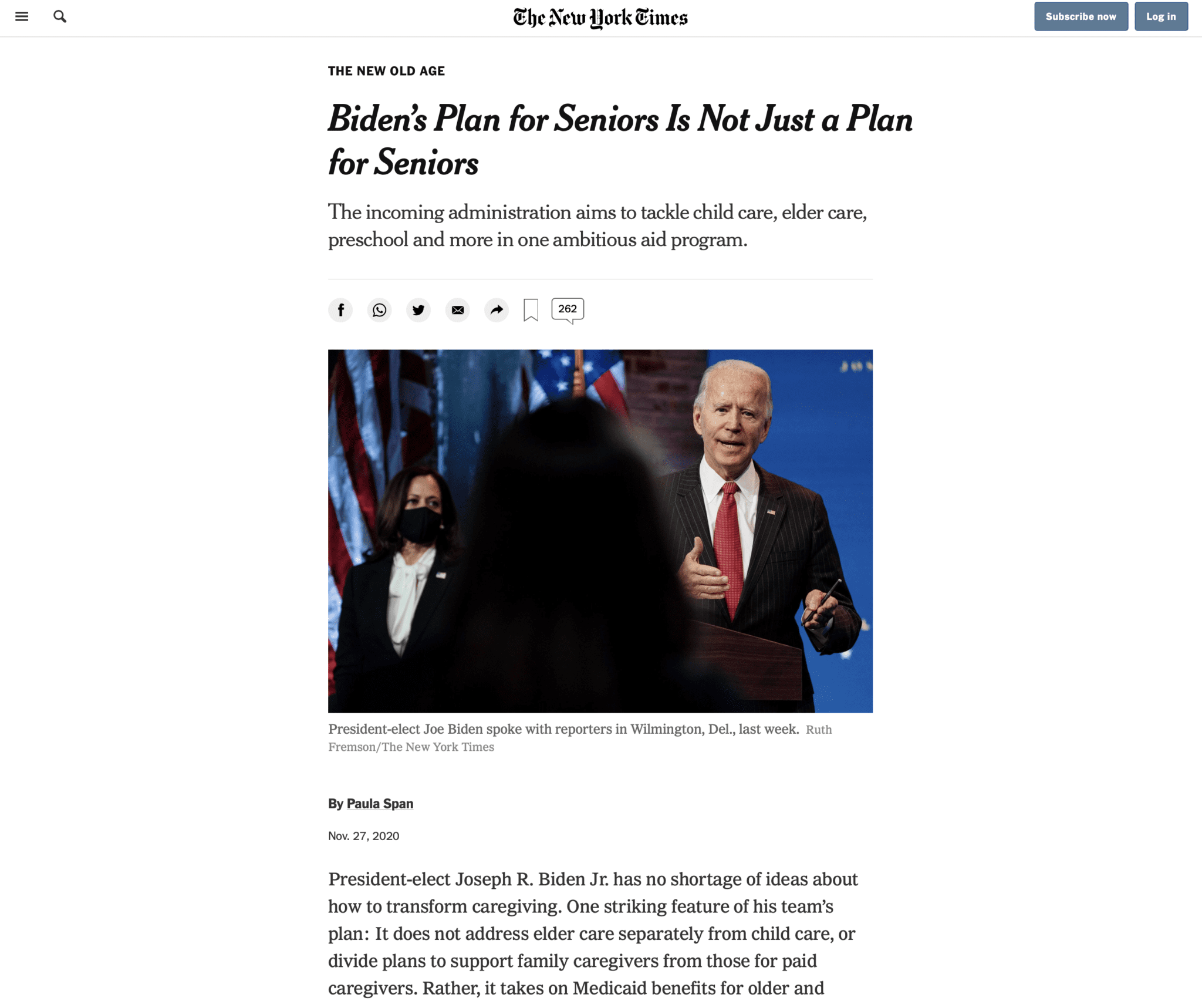 The New York Times | Biden’s Plan for Seniors Is Not Just a Plan for Seniors