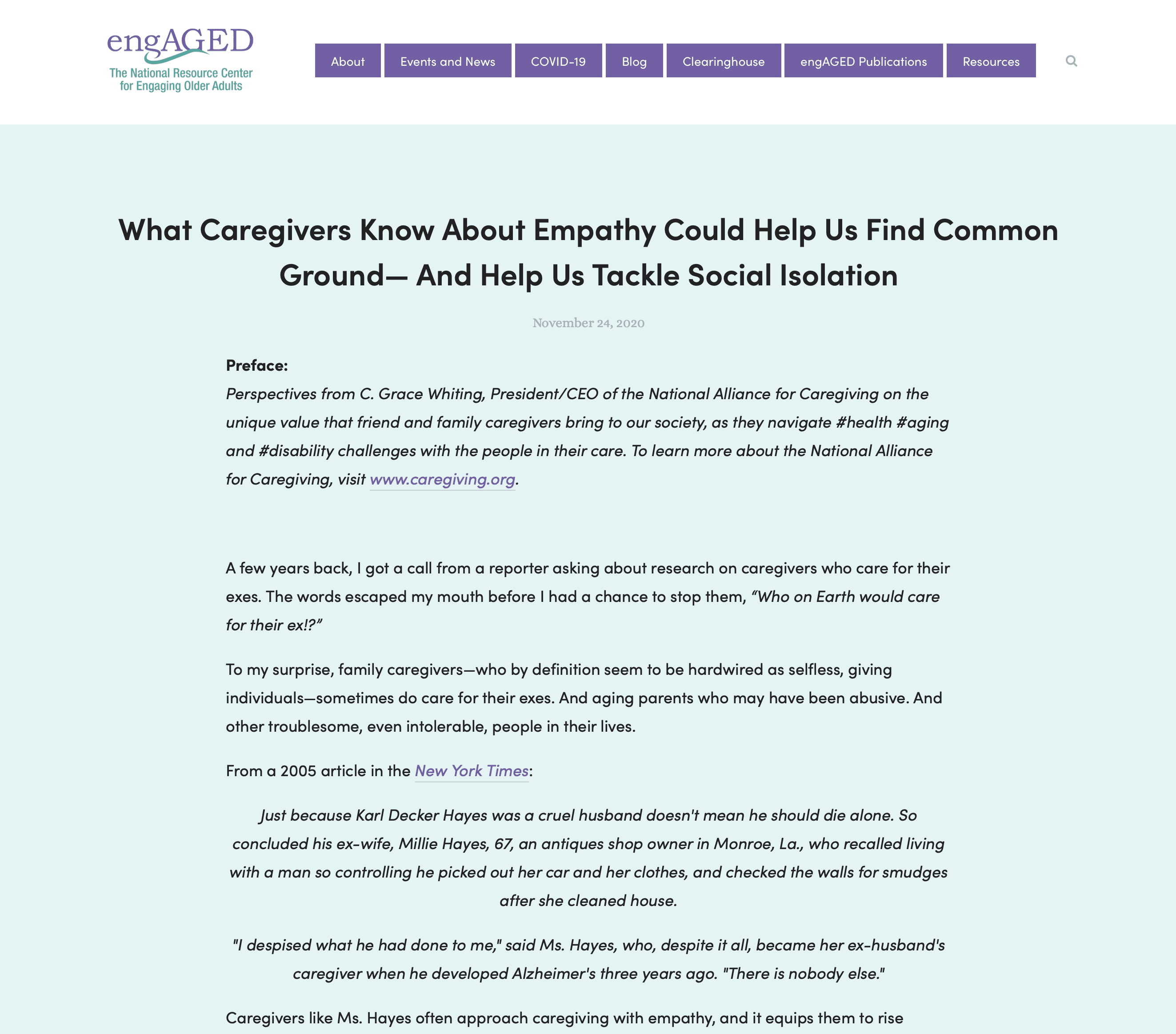 Engaging Older Adults | What Caregivers Know About Empathy Could Help Us Find Common Ground