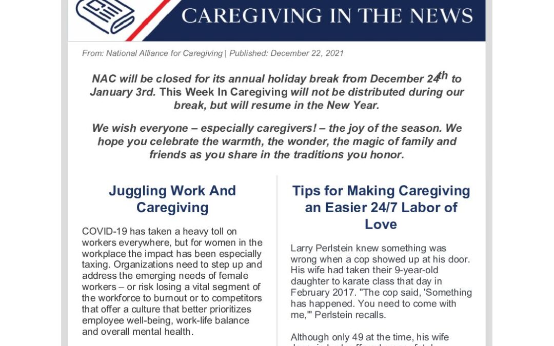 This Week in Caregiving December 22 2021