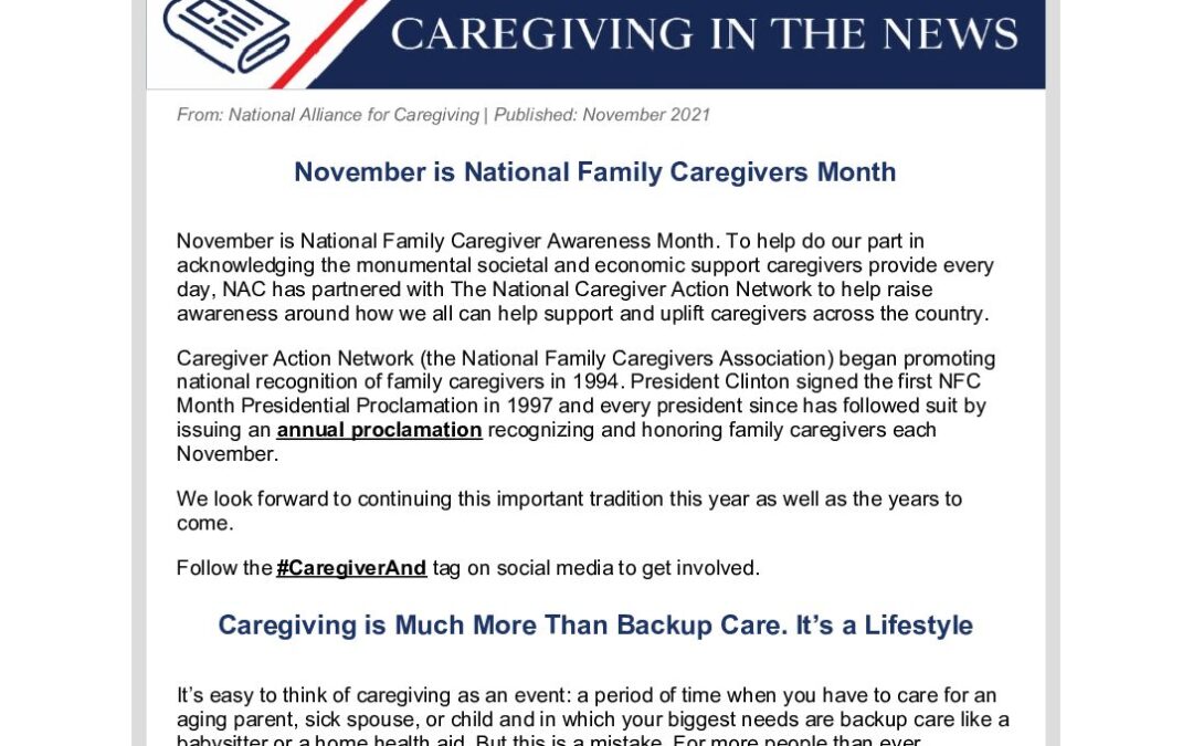 This Week in Caregiving November 3 2021