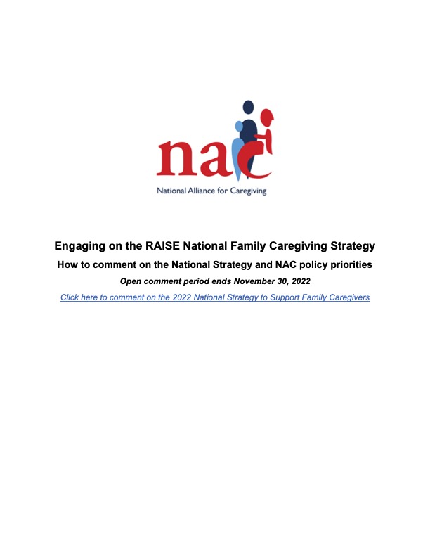 Comment on the National Family Caregiving Strategy Now
