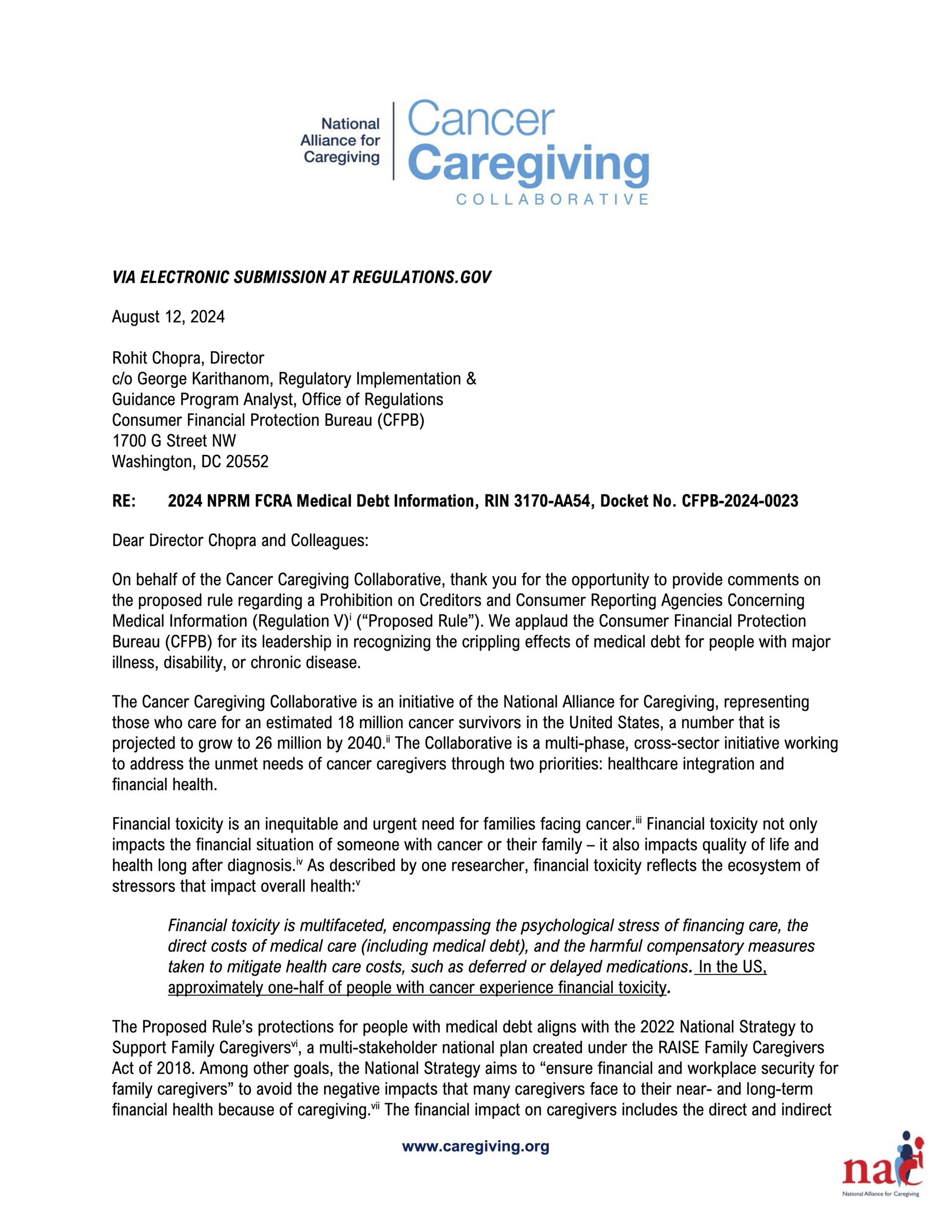 CFPB Medical Debt Letter July 2024