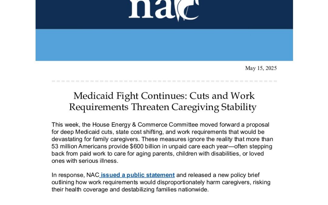 The Medicaid Fight Continues and Celebrating Older Americans Month