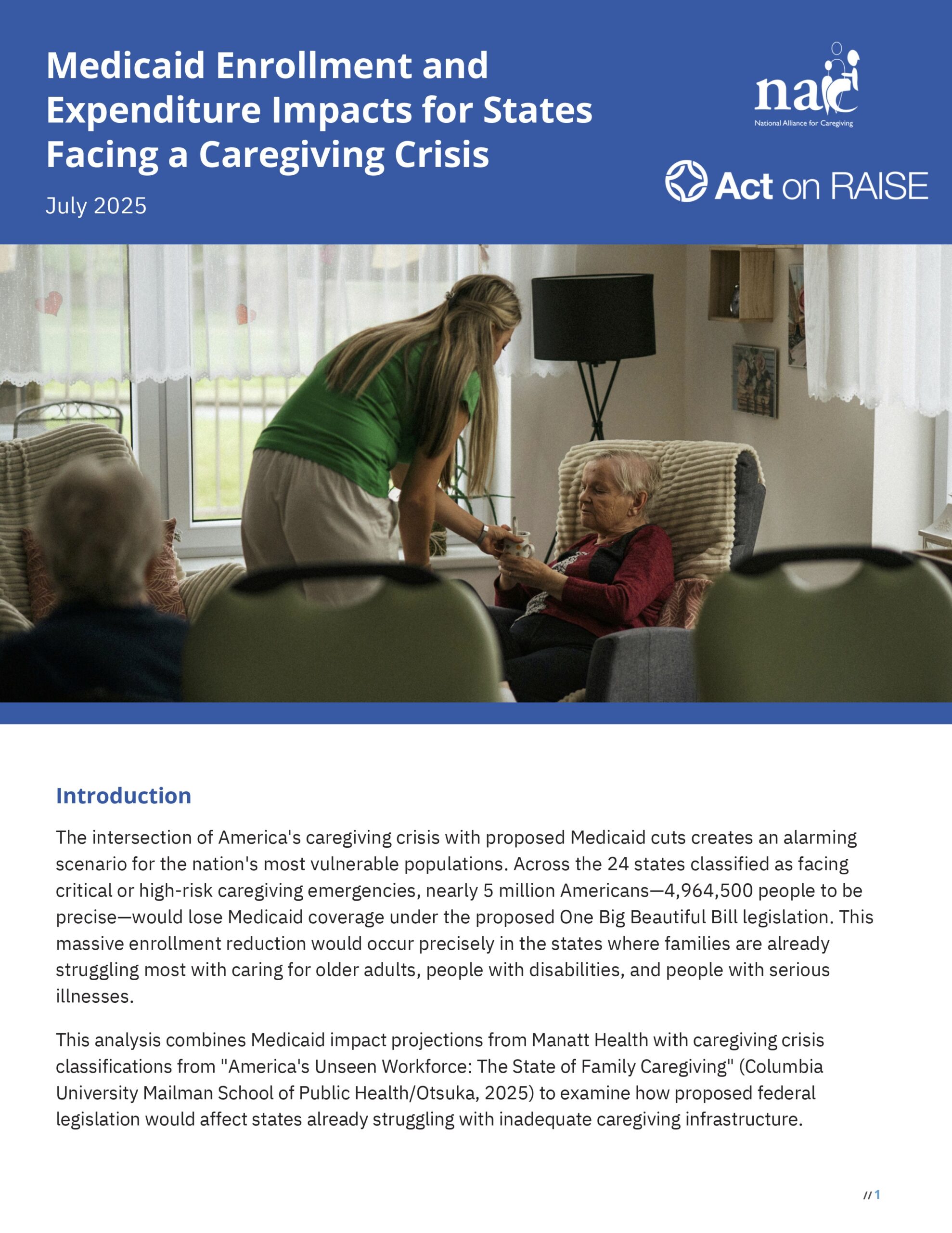 Medicaid Enrollment and Expenditure Impacts for States Facing a Caregiving Crisis