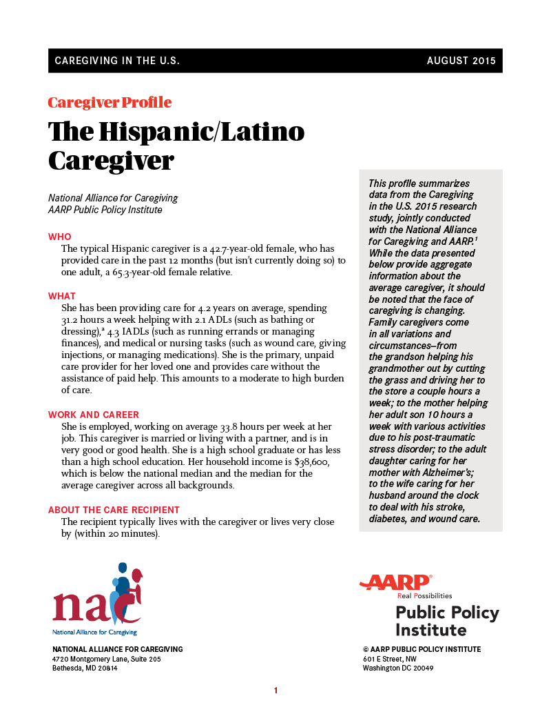 The Hispanic/Latino Caregiver