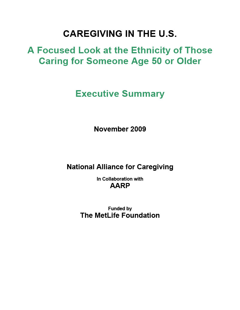 A Focused Look at the Ethnicity of Those Caring for Someone Age 50 or Older
