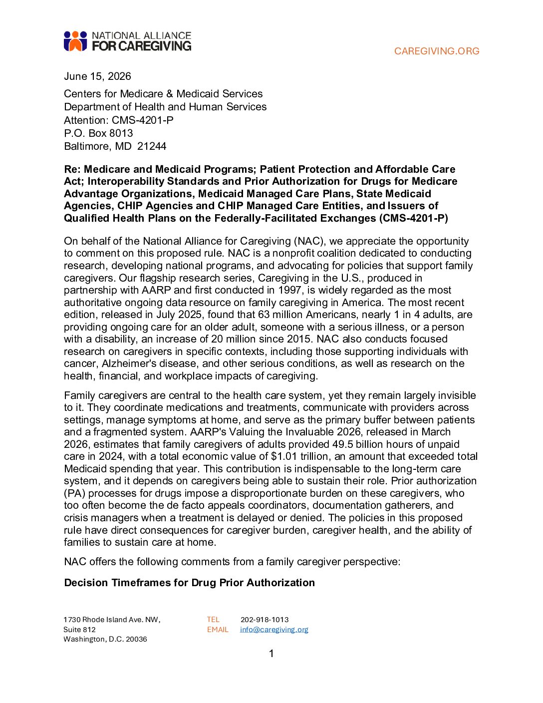 NAC Comments CMS Drug