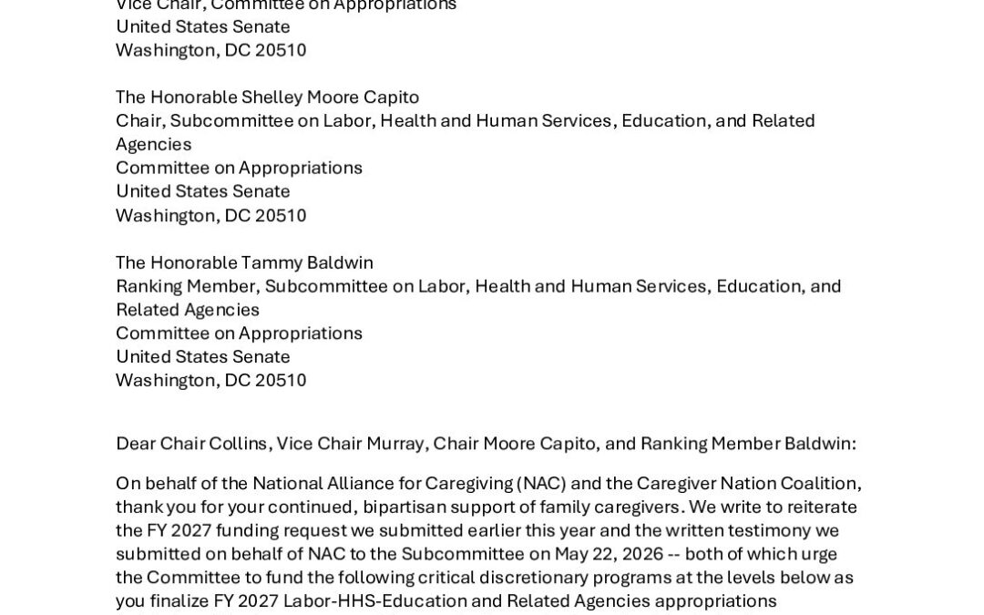 NAC Senate Appropriations Letter OAA